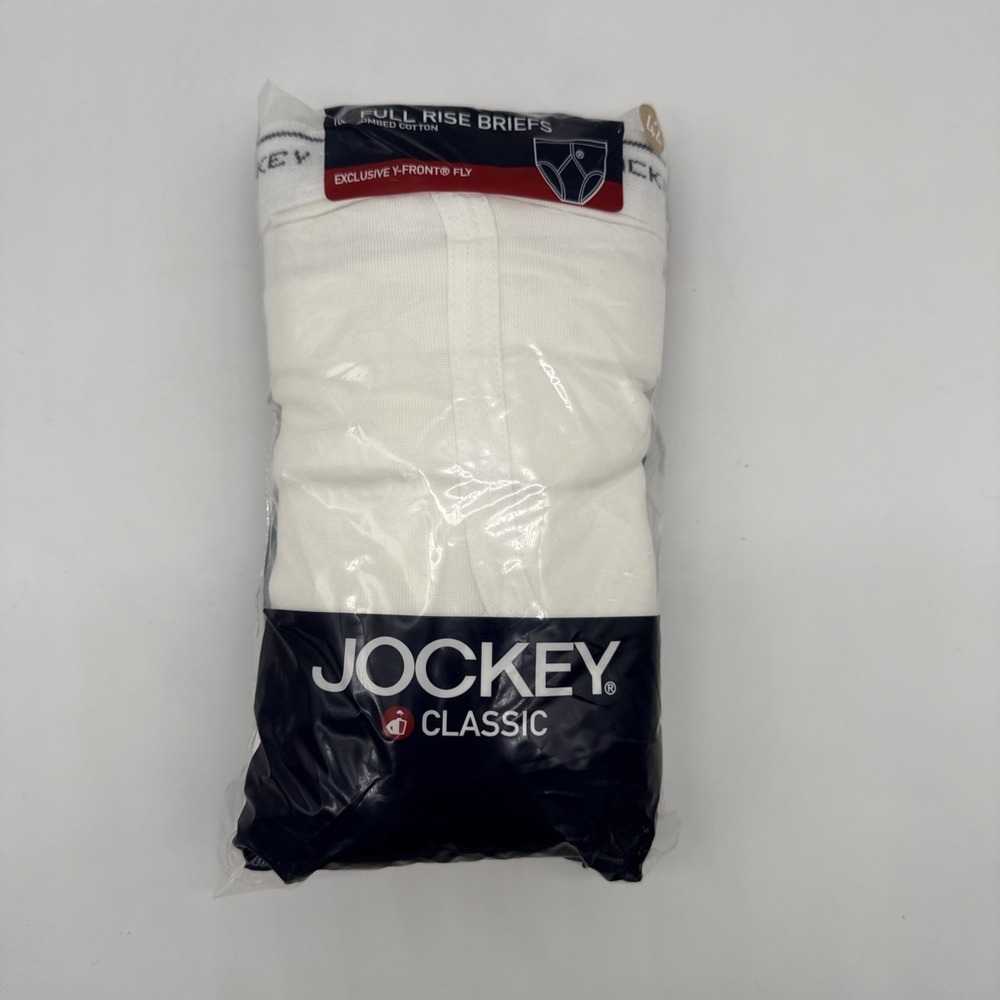 Vintage Jockey Classic Full Rise Men's Briefs 3 Pack Size 42 White 2004 Cotton